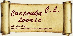 Cvetanka Lovrić vizit kartica